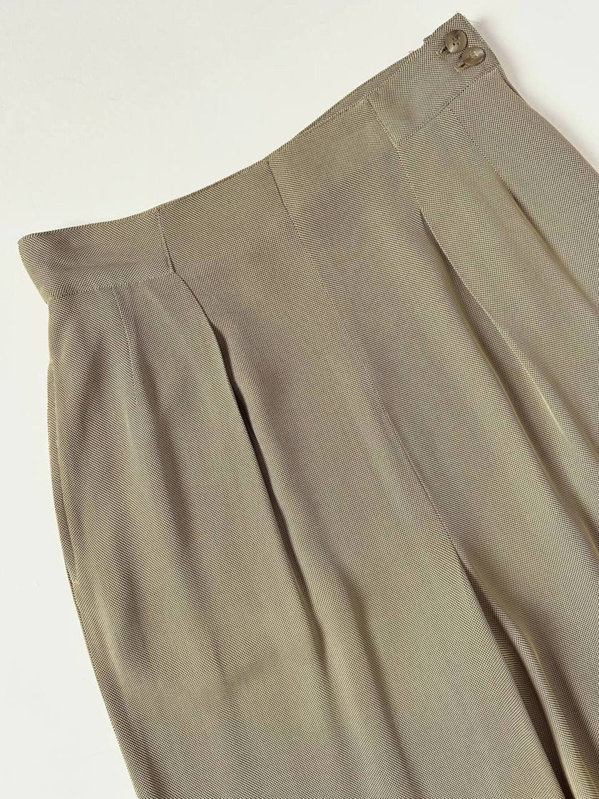 Vintage high-waisted Emporio Armani trousers in khaki Fil-à-Fil fabric