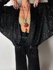 Giacca vintage Valeria Ferri in velluto di seta dévoré nero e lurex
