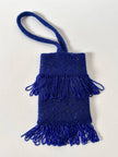 Borsetta gioiello vintage in perline di vetro bluette