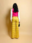 Pantalone a zampa fantasia tartan giallo scuolabus
