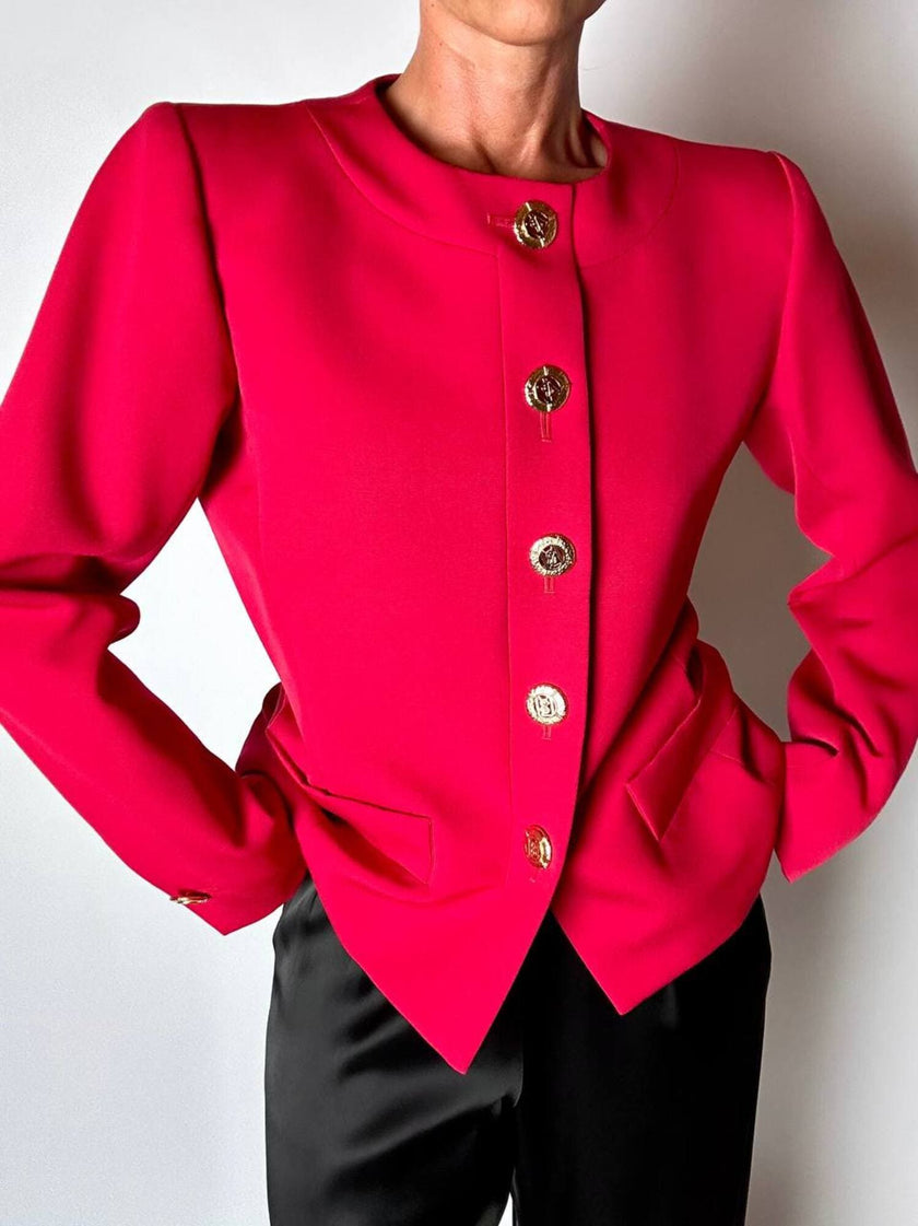 Blazer vintage Yves Saint Laurent Variation in rasato di lana rossa
