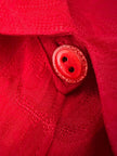Camicia sartoriale in tessuto jacquard rosso con damaschi floreali