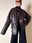 Giacca/bomber aviator in pelle testa di moro “Belfe & Belfe”