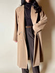 Cappotto doppiopetto Max Mara vintage in lana cammello chiaro
