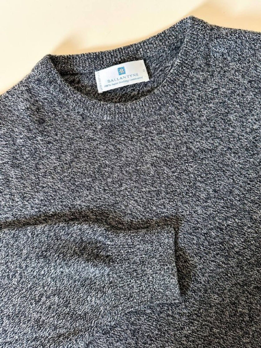 Maglione vintage Ballantyne modello oversize in lana grigio mélange
