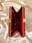 Borsa vintage Sgargi forma ottagonale in lizard rossa con tracolla in catena