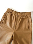 Vintage high-waisted tan leather trousers by Modissa