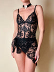 Body perizoma in pizzo nero “La Perla”