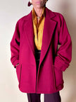 Giaccone Yves Saint Laurent in lana rosso Borgogna