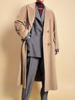 Cappotto doppiopetto in drap di lana cammello 