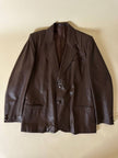 Blazer oversize in pelle color cioccolato