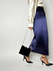 Gonna vintage Kenzo Paris modello a portafoglio in raso viola