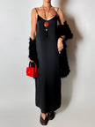 Slip dress Oscalito nero in raso di seta