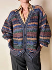 Cardigan Missoni Sport in lana operata a righe orizzontali
