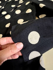 Blazer in seta nera a grandi pois color panna “Genny”