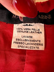 Wrap top in pelle rossa “Marina Babini”