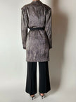 Blazer vintage Gianni Versace in seta goffrata a righe nere e avorio