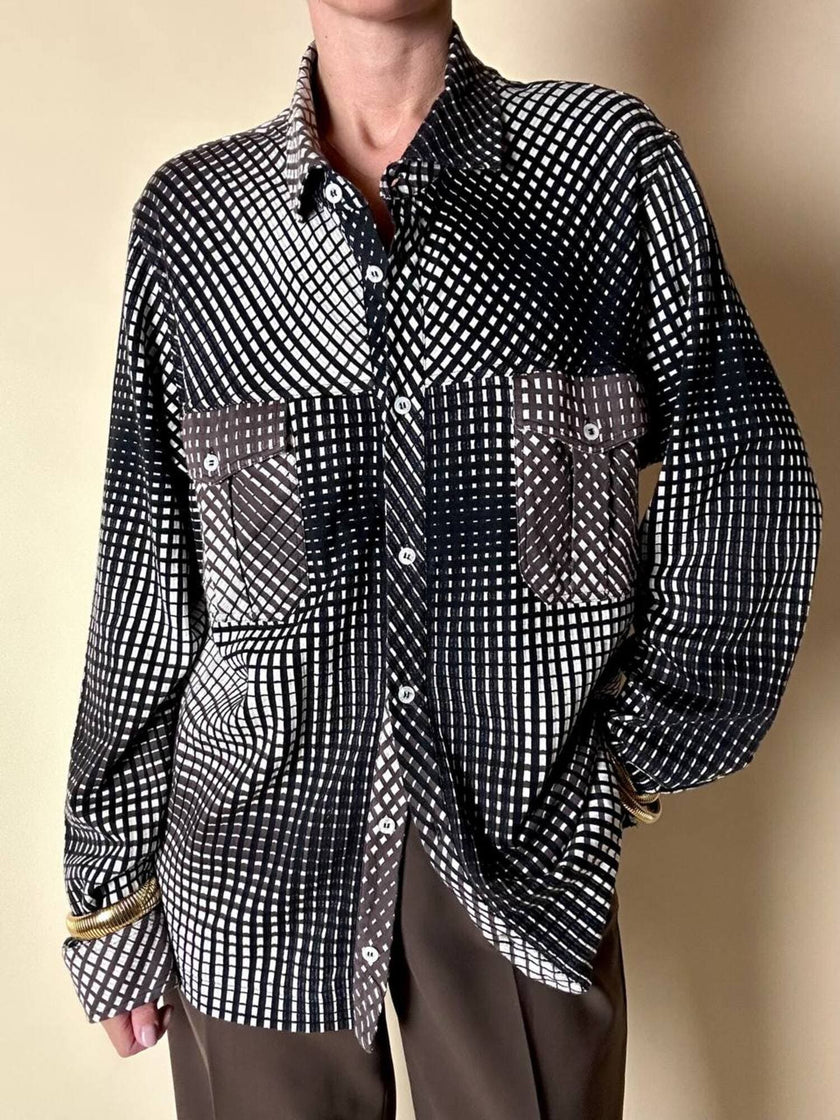 Camicia Missoni vintage in caldo cotone fantasia optical