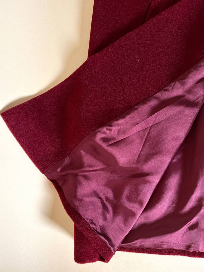 Cappotto Doppiopetto Vintage Arpa in Lana Borgogna – Lanificio G.B. Conte