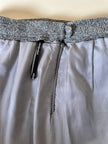Minigonna grigia in lana bouclé con maxi bottoni neri “Yves Saint Laurent”