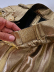 Pantalone vintage Yves Saint Laurent Rive Gauche a palazzo in seta lamé oro