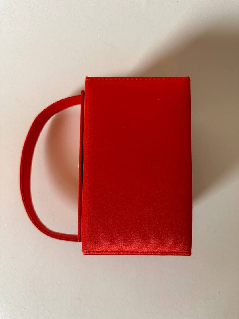 Mini bag in raso rosso “Versace Profumi”