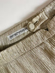 Pantalone a palazzo vintage Emporio Armani in seta goffrata champagne operata con filo metallico