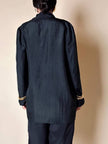 Blazer oversize in seta nera “Années Lauder”