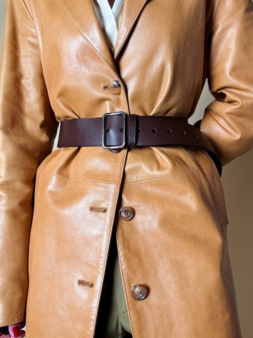 Cintura in pelle testa di moro “Jil Sander”