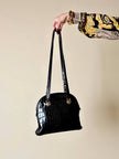 Borsa nera in pelle stampa coccodrillo “Gianni Versace”