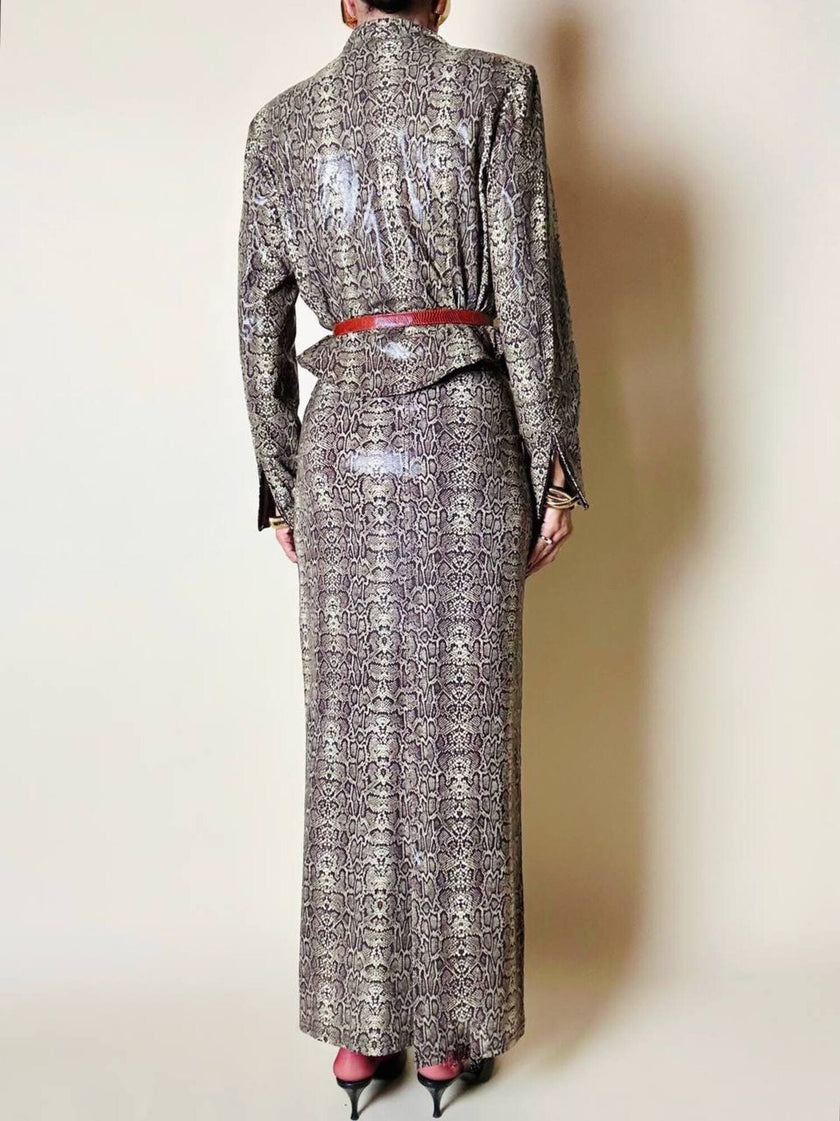 Ensemble Yvan & Marzia in tessuto stretch fantasia pitone