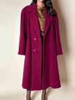 Cappotto doppiopetto oversize in lana rosso Borgogna Riflessi