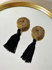 Orecchini vintage a clip vintage oro con nappe couture