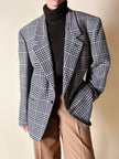 Blazer vintage Gianni Versace in lana jacquard fantasia principe di Galles