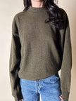 Lupetto vintage Rollin in lambswool verde militare mélange