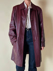 Giaccone svasato in pelle bordeaux “Allegra”