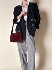 Borsa hobo Furla in pelle verniciata bordeaux
