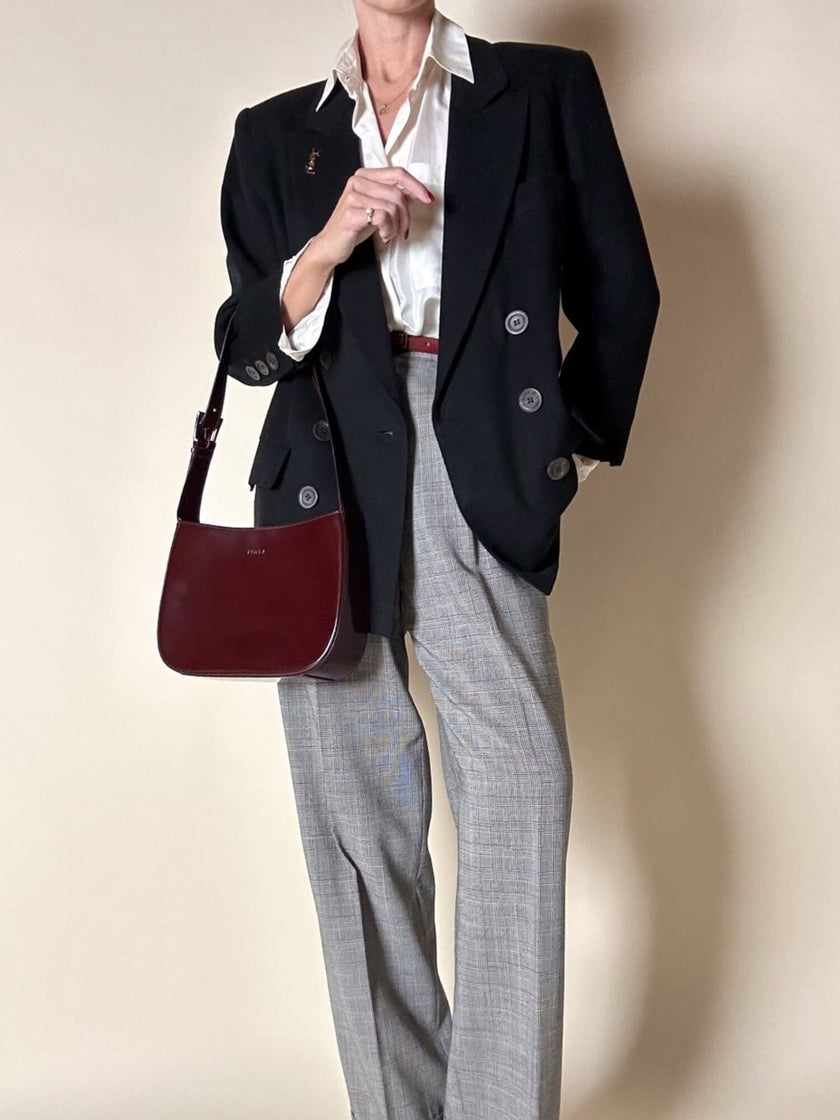 Borsa hobo Furla in pelle verniciata bordeaux