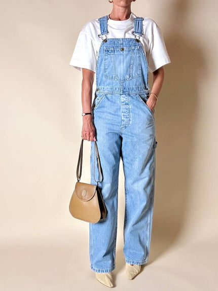 Salopette vintage Levi Strauss orange tab in denim chiaro slavato