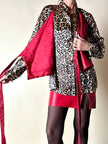 Wrap top in pelle rossa “Marina Babini”