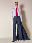 Tailleur gessato in lana grigio antracite “Yves Saint Laurent”