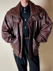 Bomber vintage stile aviator in pelle marrone Stenley