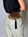 Vintage Schéilan Firenze jewel bag in twisted gold-tone metal with a couture tassel
