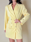 Blazer dress in rasato di lana giallo pastello