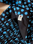 Abito in seta Ungaro Parallèle nero a pois celesti con fiocco laterale