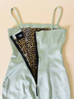“D&G” aquamarine stretch satin sheath dress
