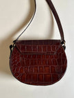 Bandoulière in pelle stampa coccodrillo color cognac “Andrea Mabiani”