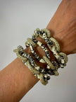 Bracciale KMO Paris multichain in metallo argento whips e glitter oro