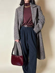 Pantalone Yves Saint Laurent a vita alta con pince in lana grigio antracite