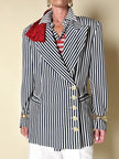 Blazer doppiopetto a righe bianche e blu “Mondí”